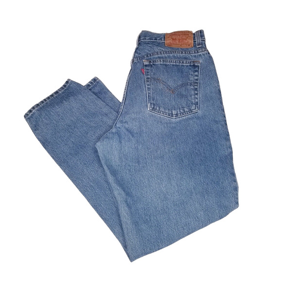 Vintage Levis 550 Womens Relaxed Fit Tapered Leg Blue Mom Jeans Sz 16 Reg M - Picture 1 of 13